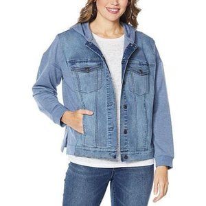 DIANE GILMAN Denim and FRENCH TERRY JACKET Chambray 3X